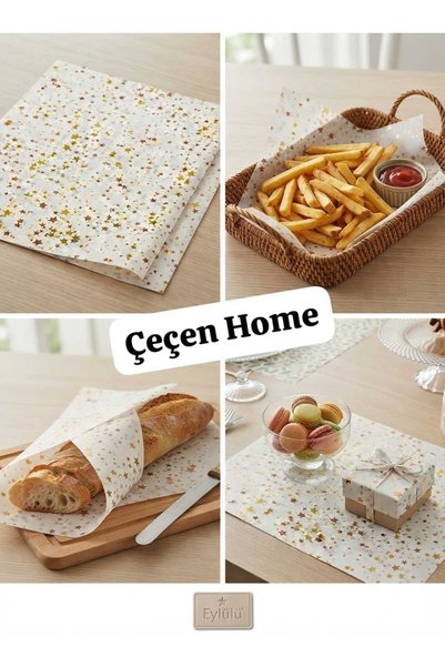 ÇEÇEN HOME ورق تقديم طعام من الكرافت مقاوم للزيت والماء، مناسب للاستخدام مع ا...