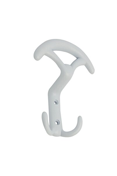 OEM Cuier mobila cu 3 agatatoare, zamac, alb, pentru baie, dormitor, hol, pri...
