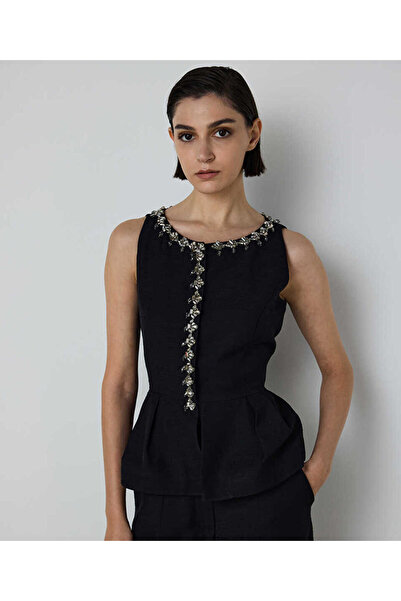 Machka STRASS TAŞ İŞLEMELİ PEPLUM YELEK