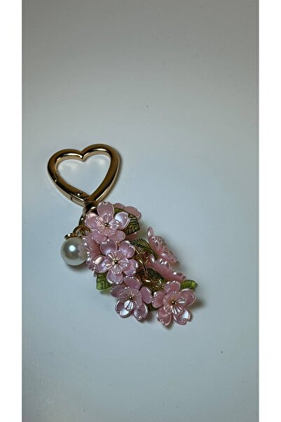 Gioriz Atelier Rose Flora Charm | El Yapımı Pembe Çiçekli Anahtarlık
