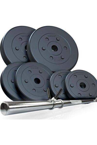 ScSports Set de haltere, 17 - 27,5 KG, 30 mm, reglabil, cromat, 120 cm, cu bl...