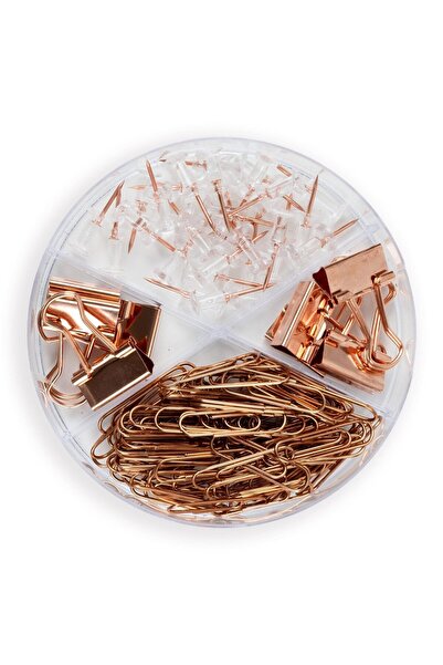 The Mia Zmb0004 Paperclip Fastener Clip Set Rose Gold