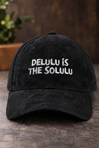 barsdepo Delulu İs the Solulu Embroidered Suede Hat Unisex |   Gothic Design ...