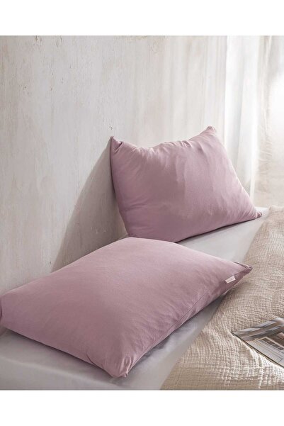 Madame Coco Adenya Sepeti Belle Bamboo Cotton 2-Piece Pillowcase - Light Plum