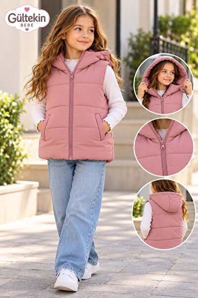gültekin bebe Kız Şişme Yelek 7-11 Yaş -VE7422575 - GÜL KURUSU