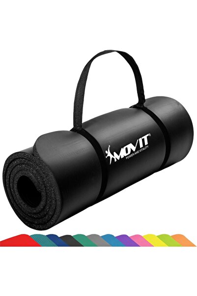 MOVIT Saltea de yoga cu grosimea de 10/15 mm 190 x 100 x 1,5 cm / Negru