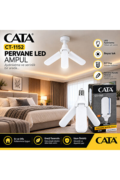 Cata CT-1152 42W Pervane LED Ampul – Beyaz Işık