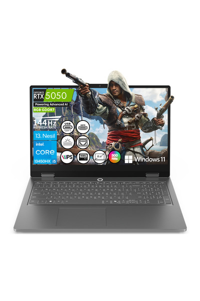 LENOVO LOQ Essential İ5-13450HX RTX5050 12GB RAM 512GB SSD 144Hz 15.6'' FHD I...