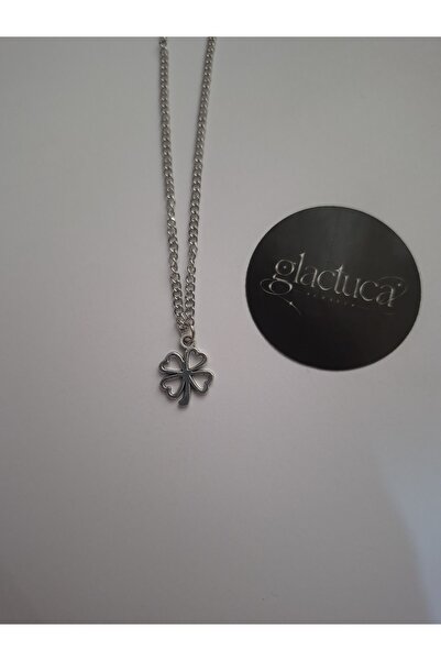 glactuca craft Four Leaf Clover Charm Chain Necklace Y2K