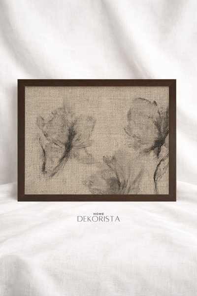 HOME DEKORİSTA Tablou floral fără sticlă cu ramă vintage, poster, imprimare a...