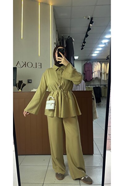 EFİL Volanlı Bluz Pantolon Takım - Amber