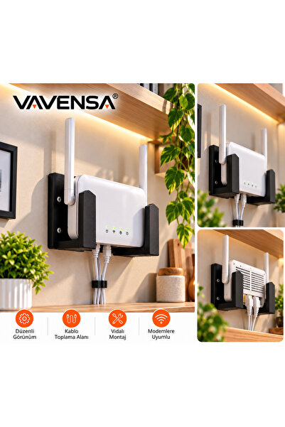 Modem Kutusu Askısı Duvar ve Mobilya Tipi Modem Kutusu Rafı Router Tutucu WiFi Modem Kutusu Aparatı