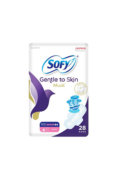 sofy Anti-Bacterial With Musk, Slim, Large 29 Cm, Sanitary Pads With Wings, P...