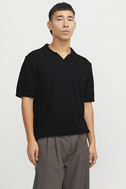 Jack & Jones Jack&Jones Men's Polo Neck T-Shirt 12272274 Black