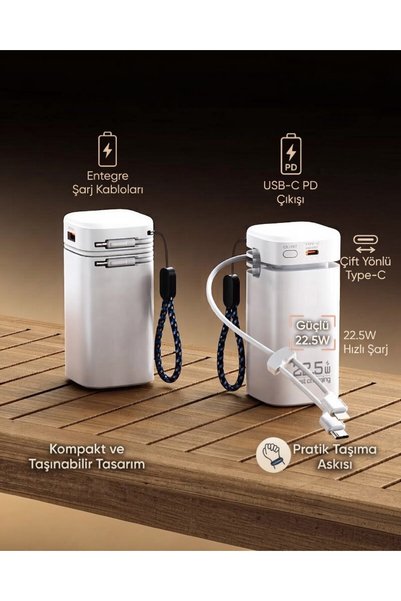 lstri 20.000 Mah 22,5W PD Hızlı Kablolu Kamp Lambası Outdoor Serisi Powerbank Taşınabilir açık seyahat kamp ışık dahili kablo PowerBanks