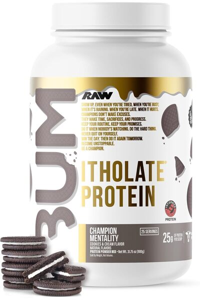 RAW مسحوق بروتين مصل اللبن المعزول، بنكهة الكوكيز والكريمة (بروتين CBUM) - مس...