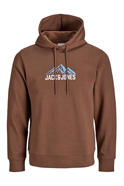 Jack & Jones Ανδρικό φούτερ με στάμπα στο στήθος και κουκούλα σε κανονική εφα...