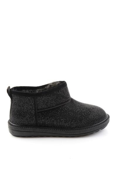 Bambi Siyah Taşlı Kadın Bot & Bootie K02834260187