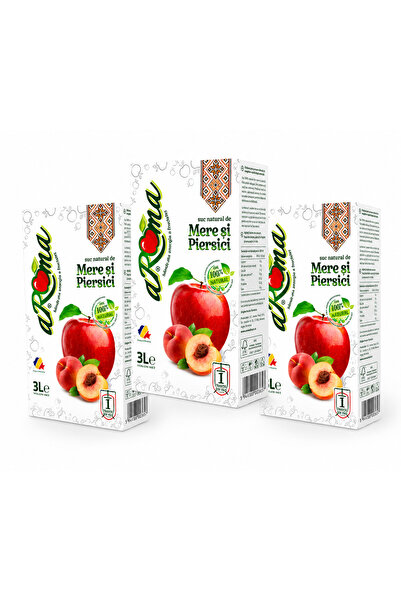 Aroma Pachet 3 cutii suc de mere si piersici, presat la rece, fara zahar adau...