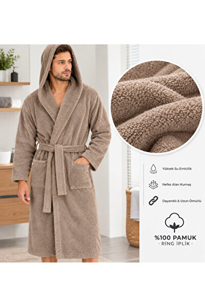 %100 PAMUK RİNG İPLİK BORNOZ