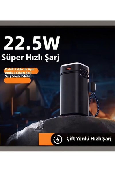 lstri 20.000 Mah 22,5W PD Hızlı Kablolu Kamp Lambası Outdoor Serisi Powerbank Taşınabilir açık seyahat kamp ışık dahili kablo PowerBanks