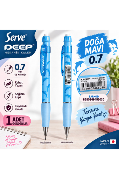 Serve Deep Doğa Serisi 0.7 mm Versatil Mekanik Uçlu Kalem – Renk Seçenekli – ...