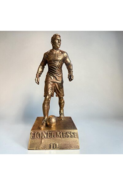 MESSİ HEYKELİ - GOLD RENK- HEDİYELİK EŞYA- DEKORATİF BİBLO