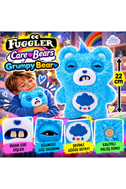 Cici Oyuncak Fuggler Care Bears Grumpy Bear 22 cm Peluş Oyuncak – İnsan Görün...