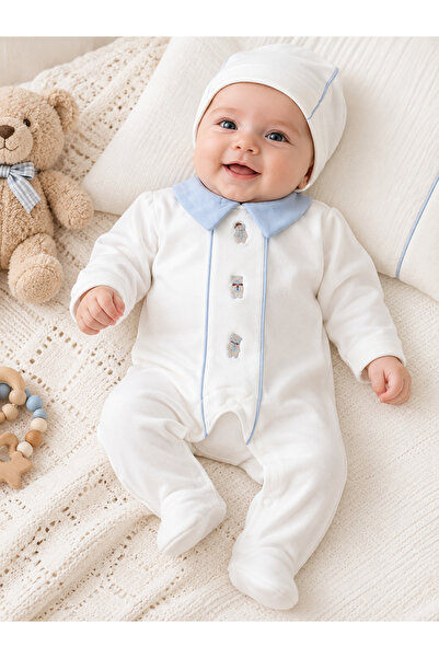 limebabies طقم بدلة للأطفال الأولاد مطرزة على شكل دب مصنوعة من القطن بنسبة 10...