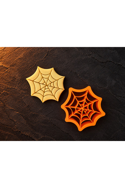 Halloween Örümcek Ağı Kurabiye Kalıbı - Hamur Kesici Cadılar Bayramı Tekli Kalıp