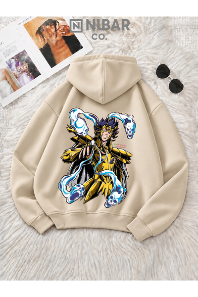 NUBAR CO. Knights of the Zodiac Premium 3 İplik Şardonlu Tasarımlı Unisex Cas...