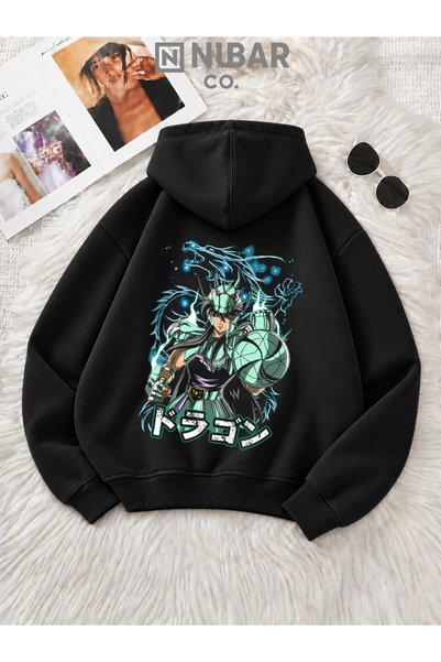 NUBAR CO. Knights of the Zodiac Premium 3 İplik Şardonlu Tasarımlı Unisex Cas...