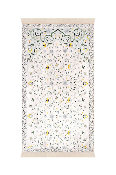Bursa İpek Gray Sponge Velvet Prayer Mat