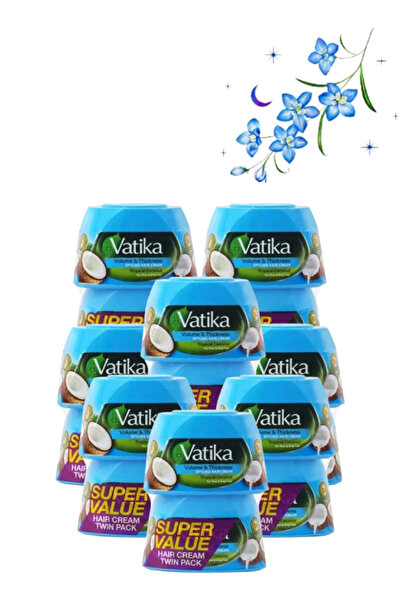 Vatika 8 قطع كريم تصفيف الشعر للحجم والكثافة بجوز الهند الاستوائي 140 مل عبوة...