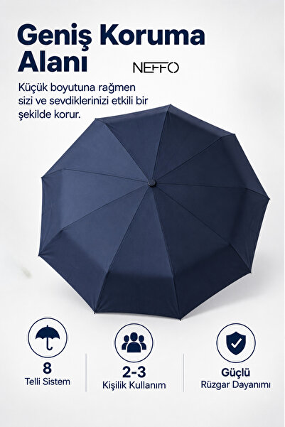 NEFFO Çantalı Kapsül Şemsiye Katlanabilir Taşınabilir Mini Cep Şemsiyesi Rüzgar ve Yağmur Koruması