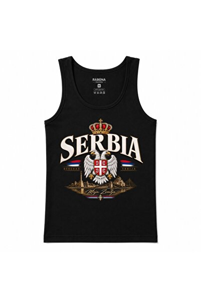 Rabona Fashion Serbia Double-Headed Eagle & Tricolor Graphic Tank Top