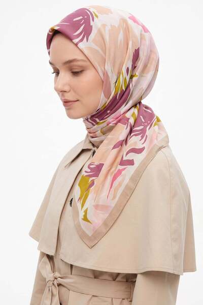 zenne Manolya Çiçeği Aqua Soft Eşarp 8049 - BEJ