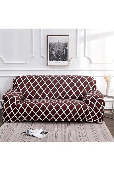 HOUSE OF QUIRK Universal Single Seater Polyester Flexible Sofa Cover (Blue Di...
