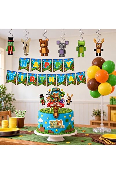 Süper Bear Adventure Doğum Günü Süsleme Seti