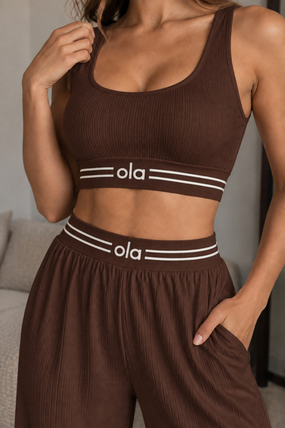 Focus Light Women's Bustier and High-Waisted Wide-Leg Pants Two-Piece Set