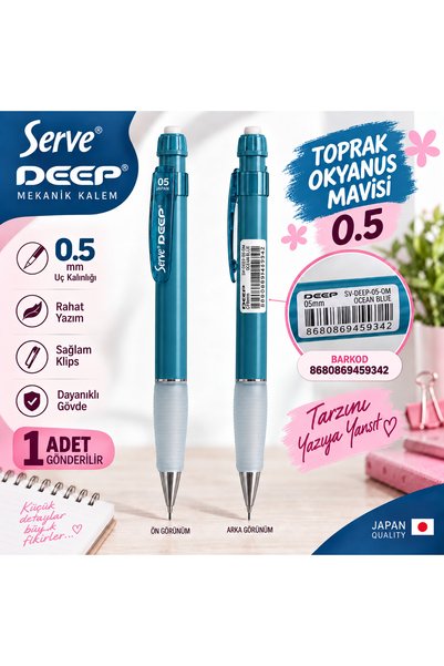 Serve Deep Toprak Serisi Versatil Mekanik Kalem 0.5 / 0.7 / 0.9 mm Renk Seçen...