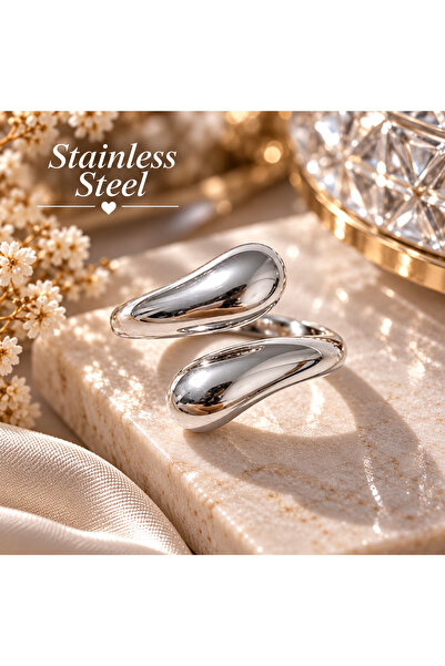stainless steell Silver Color Spiral Model Adjustable Steel Ring
