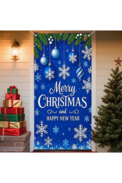 PROMISEBACKDROP2 190x75cm Ελαστικό "Happy Christmas", Υφασμάτινο διακοσμητικό...