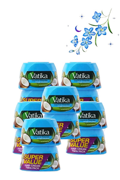 Vatika 6 قطع كريم تصفيف الشعر للحجم والكثافة بجوز الهند الاستوائي 140 مل عبوة...