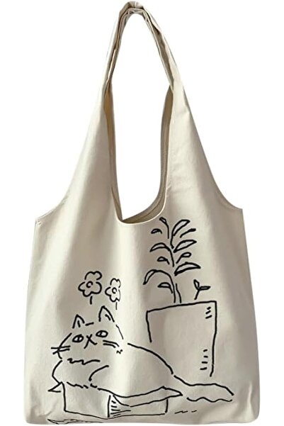 GENERAL Cute Tote Bag for Women with Zipper, Funny Purse with Cats Dogs Large...