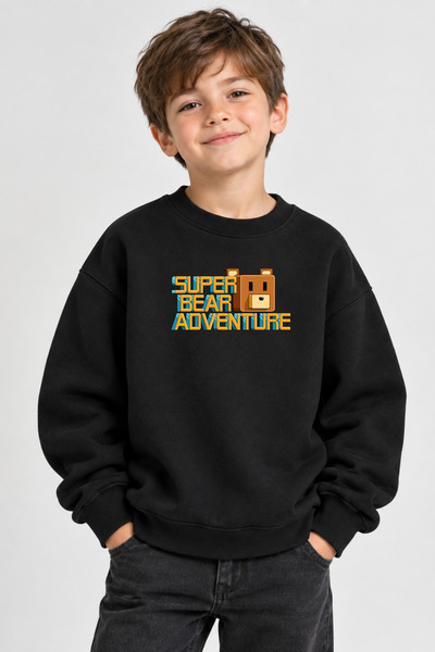 cirokids Hanorac unisex pentru copii cu imprimeu Super Bear (4-14 ani)