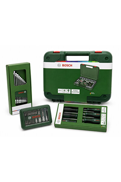 Bosch 1/4 + 1/2 Cırcırlı Somun Sıkma Seti 56 Parça +KOMBİNE ANAHTAR SETİ 6-22...