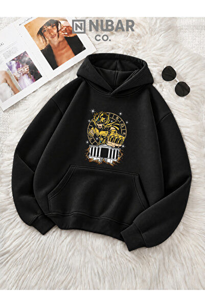 NUBAR CO. Knights of the Zodiac Premium 3 İplik Şardonlu Tasarımlı Unisex Cas...