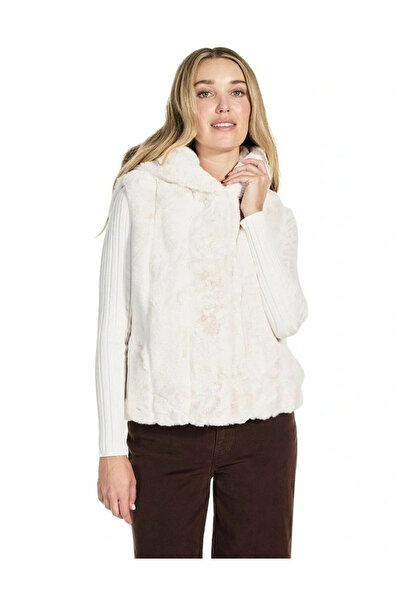 Guess Sophy Kapüşonlu Suni Kürk Yelek-W5BL99WDCH0