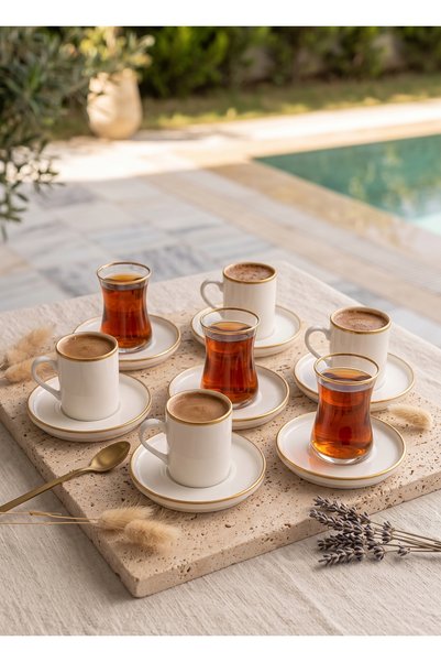 REGNA HOME Fine Living Diva Tea and Coffee Set for 6 People